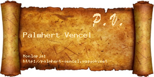Palmhert Vencel névjegykártya